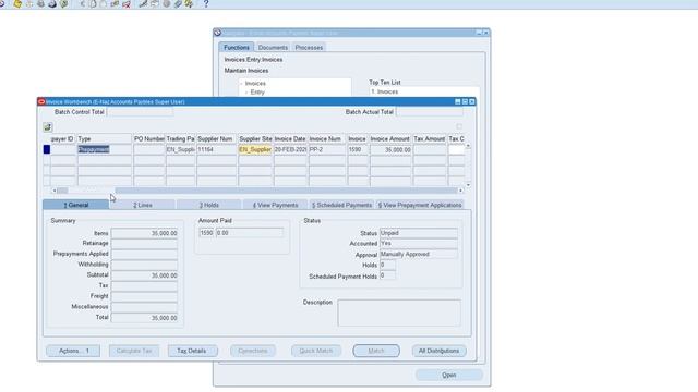 Prepayment Process -Oracle ERP Payable R12 смотреть онлайн