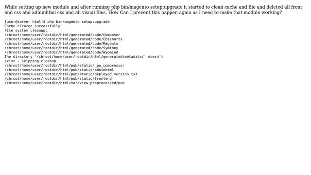 Magento: static files deleted after php bin/magento setup:upgrade смотреть онлайн