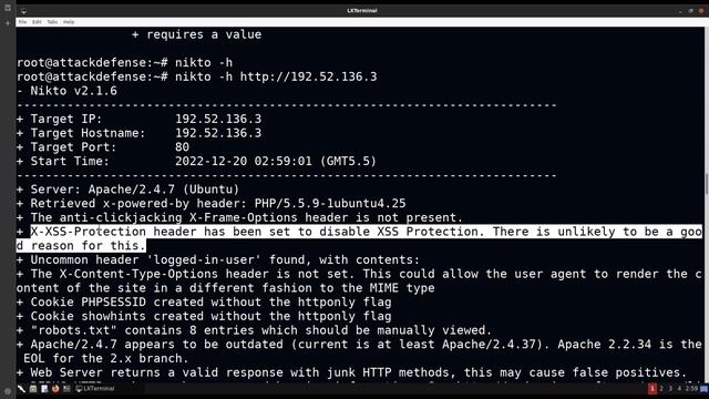 3.17. Web Server Scanning with Nikto смотреть онлайн