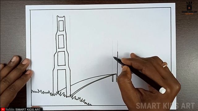 How To Draw The Golden Gate Bridge | Golden Gate Bridge Drawing | Easy Drawing | Smart Kids Art смотреть онлайн