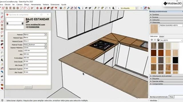 Diseño, despiece y optimización de una cocina con modelos dinámicos en SketchUp смотреть онлайн