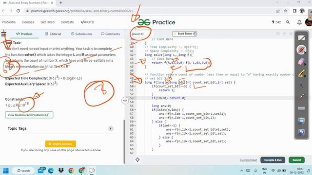 Akku and Binary Numbers || Recursion || DP || GFG POTD || JAVA Code || C++ Code || Hindi || смотреть онлайн