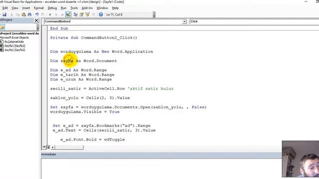 EXCEL VBA ile WORD e veri gönderme смотреть онлайн