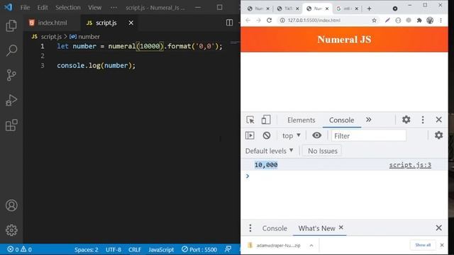 A JavaScript library for formatting and manipulating numbers - Numeral.js смотреть онлайн