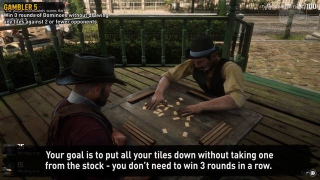 Red Dead Redemption 2 Gambler Challenge #5 Guide - Win 3 rounds of Dominoes without drawing tiles смотреть онлайн