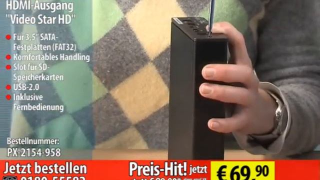 Mediaplayer mit HDD/SD/USB-Wiedergabe & HDMI-Ausgang "Video Star HD" смотреть онлайн