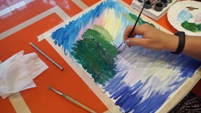 Занятие для детей от 7 лет/рисование гуашью/ДЕВОЧКА ПОД ЗОНТОМ смотреть онлайн