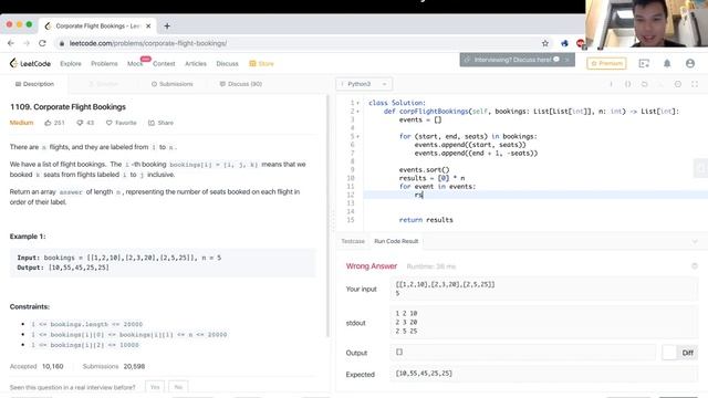 1109. Corporate Flight Bookings (Leetcode Medium) смотреть онлайн