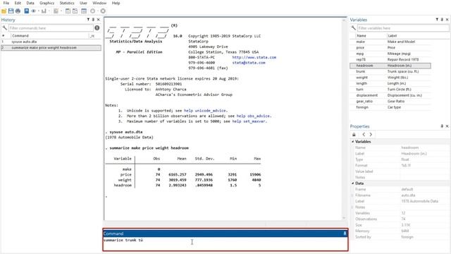 Stata Command and Results Windows - A Quick Overview смотреть онлайн