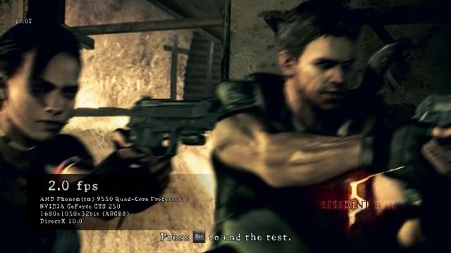 Resident Evil 5 Benchmark GTS 250 512mb DX10 смотреть онлайн