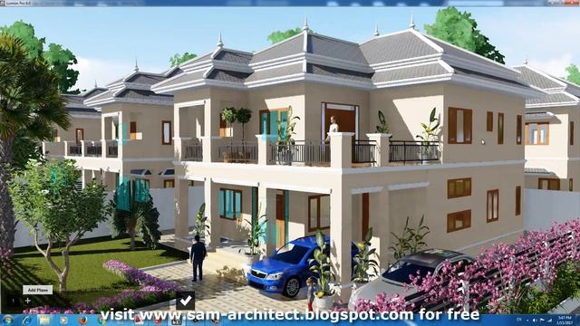 Villa Design Idea 10.5m x14.5m Free Autocad Sketchup смотреть онлайн