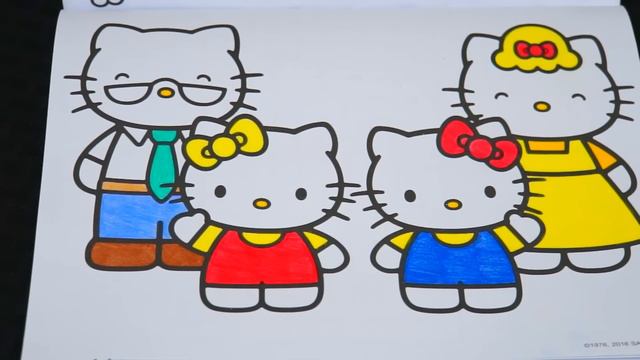 Coloring Hello Kitty, Mimmy & Family Coloring Book Page Colored Pencil | KiMMi THE CLOWN смотреть онлайн