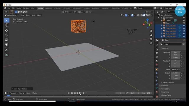 Blender | Quick Explode Cube | 3D Effects | animation | Unique N4U смотреть онлайн