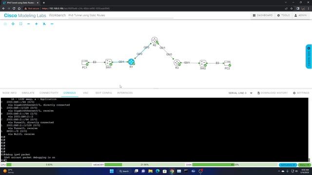 Cisco Modeling Labs - Static Routes смотреть онлайн