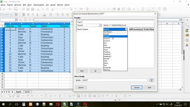 97 Ders Libre Office Calc satır renklendirme, boş hücrelerin biçimlendirmesini ayarlama смотреть онлайн