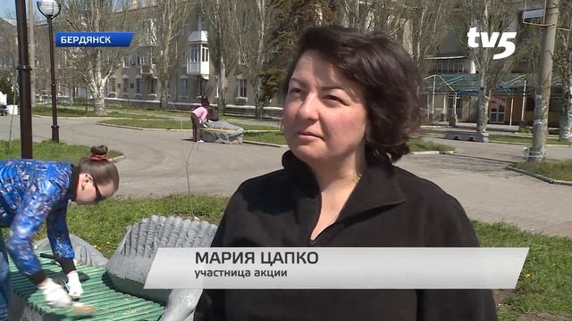 Бердянские патриоты красят скамейки в цвета национального флага смотреть онлайн