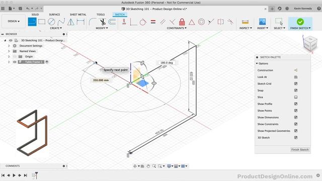How to Create a 3D Sketch in Fusion 360 | 3D Sketching 101 смотреть онлайн