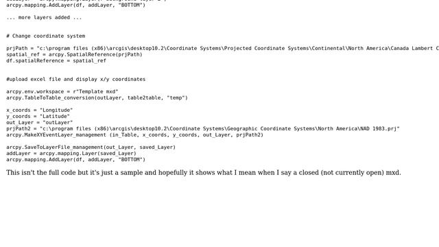 GIS: Using custom Python tool to change closed mxd? смотреть онлайн
