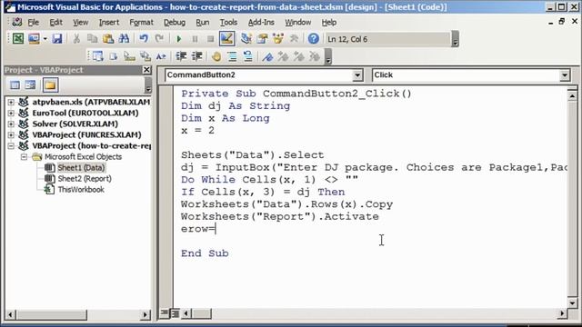 How to create report from Excel data sheet with VBA смотреть онлайн