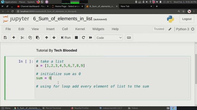 #6 Sum Of Elements Of List | Add All Elements Of List | Problem Solving In Python | Tech Blooded смотреть онлайн