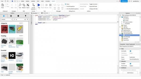 Система денег в Roblox Studio
