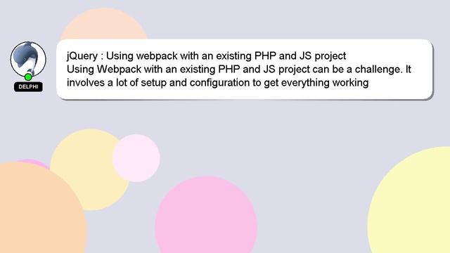 jQuery : Using webpack with an existing PHP and JS project смотреть онлайн
