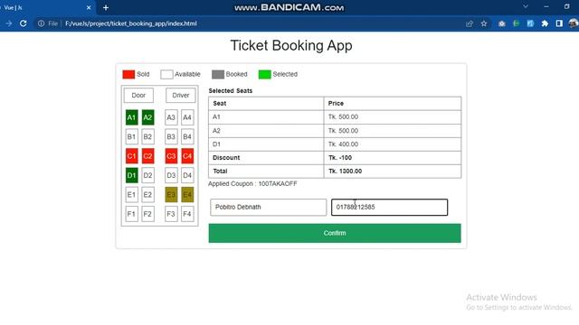 Ticket Booking System with vue js смотреть онлайн