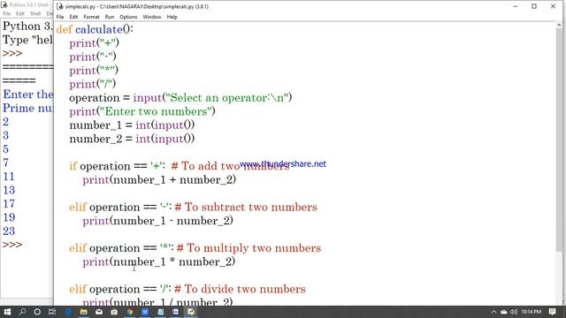 #11 Problem solving in Python (generate Prime numbers &simple calculator) with demo смотреть онлайн