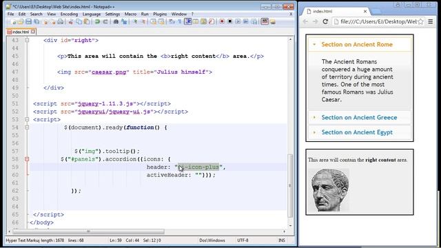 jQuery Tutorial for Beginners - 37 - Accordion Icons смотреть онлайн