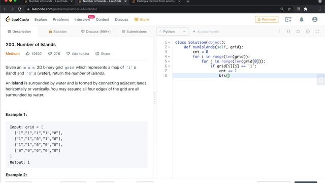 LeetCode 200. Number of Islands Solution in Python смотреть онлайн