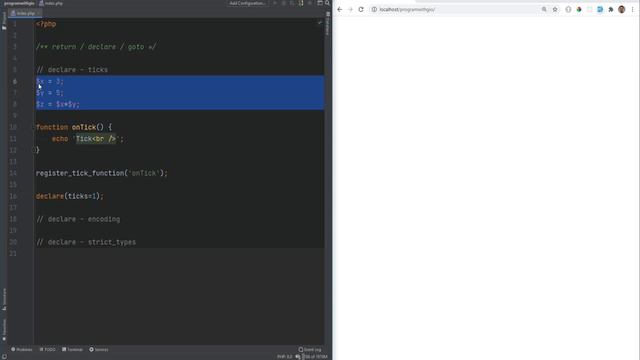 PHP Return, Declare & Tickable Statements - Full PHP 8 Tutorial смотреть онлайн