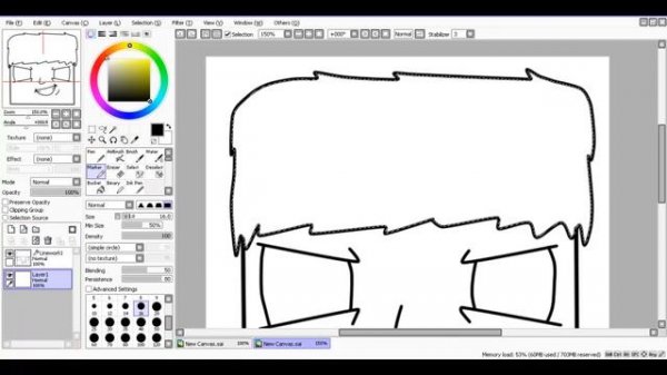 Как рисовать в Paint Tool SAI- Tutorial #2