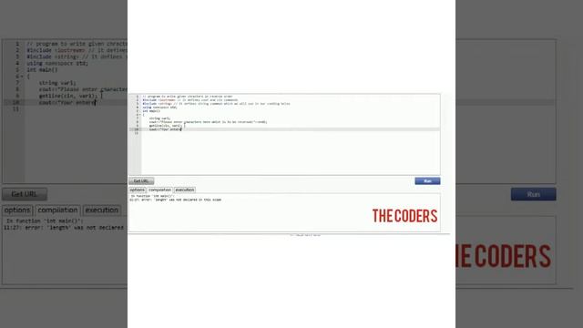 method to print entered string in reverse order in C++ смотреть онлайн