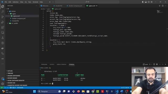 Configurando ambientes com PHP, SERVIDOR WEB NGINX, POSTGRESQL utilizando DOCKER смотреть онлайн