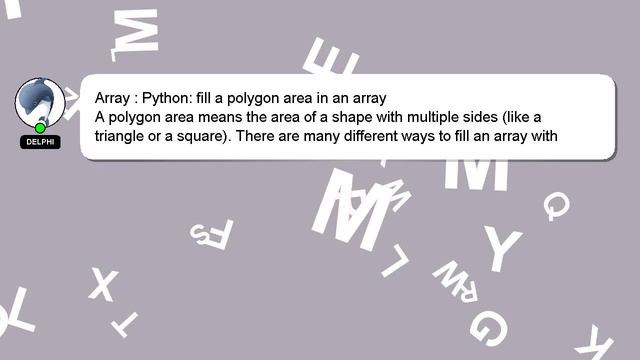 Array : Python: fill a polygon area in an array смотреть онлайн