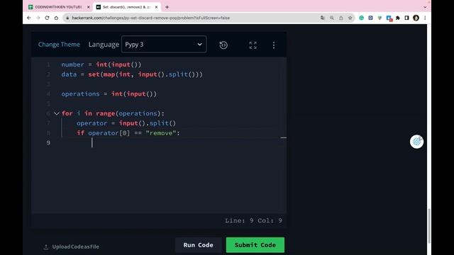 Set .discard remove & .pop() with Python | HackerRank Challenge | Problem Solving | Coding With Kie смотреть онлайн