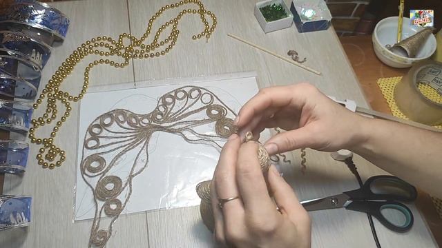 DIY Рождественский ангел из картона и джута своими руками Поделки на Новый Год Поделки из бечевки смотреть онлайн
