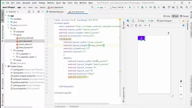 18 - GridLayout | Android Studio Dersleri (2021) смотреть онлайн