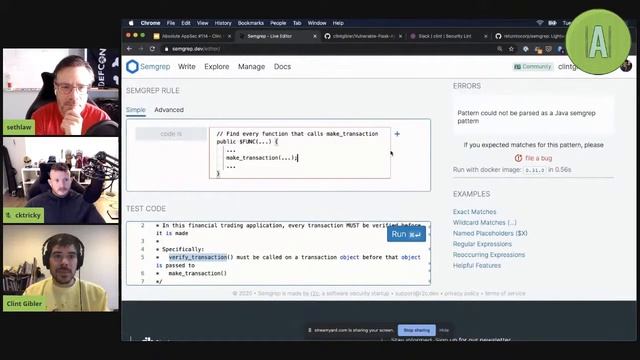 Absolute AppSec Ep. #115 - Clint Gibler - Static Analysis with Semgrep смотреть онлайн