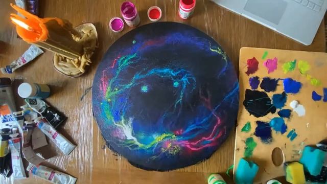 Космос акрилом на холсте смотреть онлайн