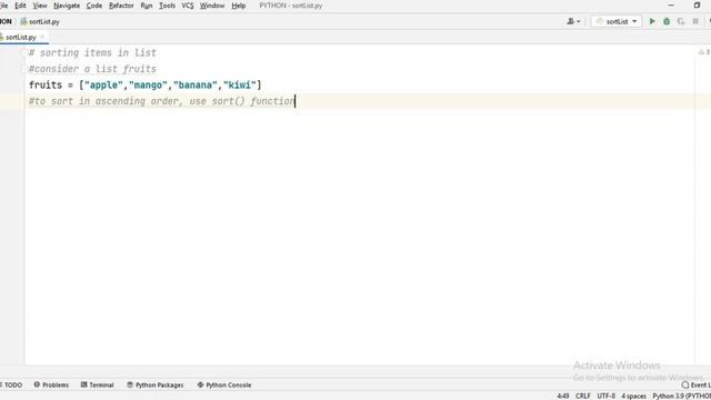 Sort items in list alphabetically in Python смотреть онлайн