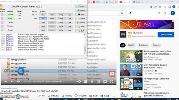 Phpmyadmin, xampp, mysql installation