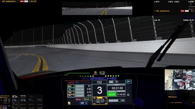 iRacing VRS 23S3 (Porsche 911 GT3 R (992)) Daytona (1:43:199)-(Test VRS Lap Temperature) смотреть онлайн