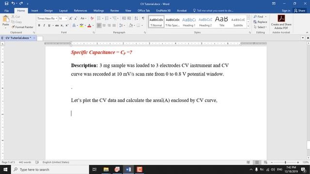 CV Data Analysis through OriginLab - Calculation of Specific Capacitance - 17 смотреть онлайн