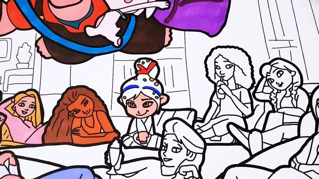 Wreck-it Ralph and Disney Princesses Coloring Pages, Ralph Breaks the Internet Coloring Pages смотреть онлайн