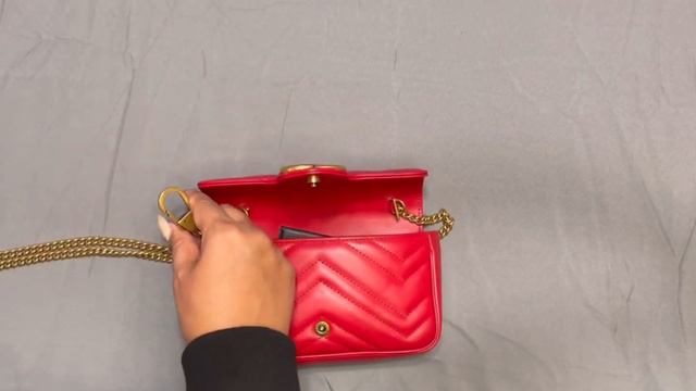 Gucci Marmont Matelasse Leather Mini Bag - Hibiscus Red Review! смотреть онлайн