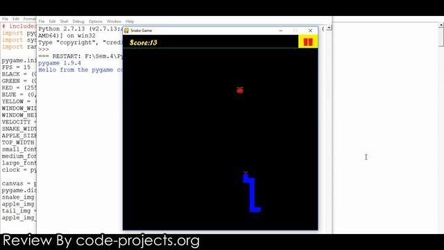 Snake Game In PYTHON With Source Code | Source Code & Projects смотреть онлайн