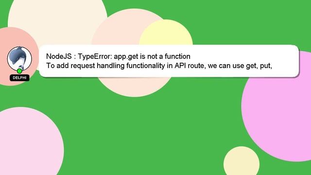 NodeJS : TypeError: app.get is not a function смотреть онлайн