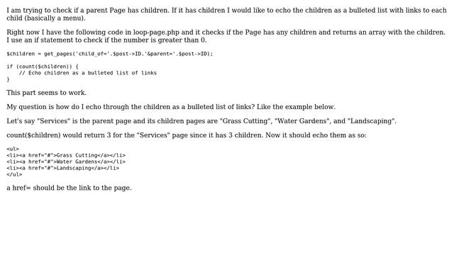 Wordpress: Find the Children of a Page then Echo it as a Bulleted List of Links (menu) смотреть онлайн