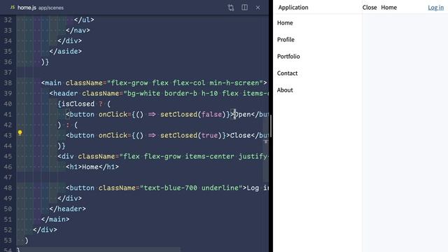 2 - Opening and Closing the Menu - Sliding Sidebar in React and Tailwind CSS смотреть онлайн